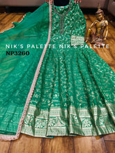 Niks collection - green banarasi gown (plus size too)