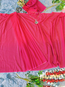 One minute red and cerise pink shaded saree