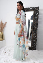 Mint green floral vibe palazzo set readymade