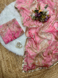 Celebrity inspired silk mirror work saree - lots of colour options