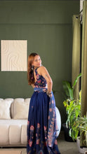 Blue floral Georgette lehenga