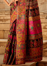 Black Kashmiri Weaving Modal Silk Saree
