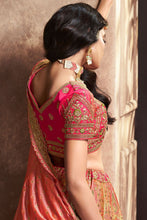 Royal collection- peach and pink banarasi silk Lehenga