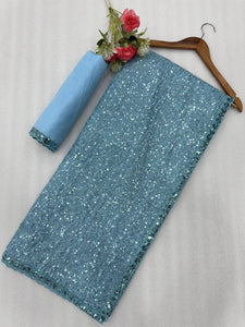 Partywear sequinned saree