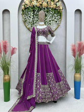 Purple threadwork Lehenga