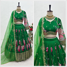 Green floral Lehenga