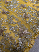Yellow and silver super soft net lehenga