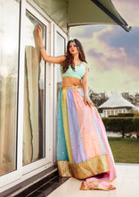 Colourful pastel panelled Lehenga