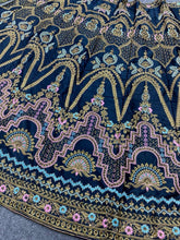 Dark green satin silk Lehenga