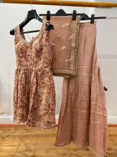 Peach floral frock style sharara