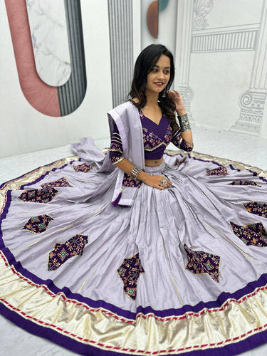 Pure cotton lilac and purple Chaniya choli