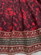 Deep red floral Lehenga