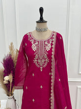 Crunchy silk hot pink palazzo set