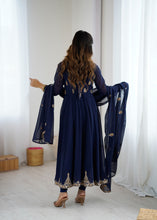 Navy blue Georgette anarkali