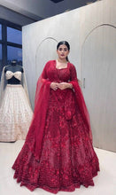 Maroon sequinned partywear Lehenga