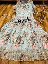 Sky blue pastel floral anarkali