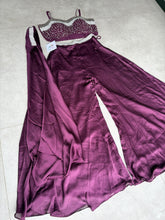 Wine pearl palazzo set
