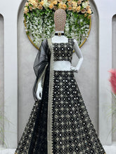 Black chine sequins Lehenga