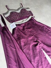 Wine pearl palazzo set