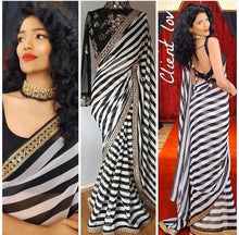 Black and white weightless saree