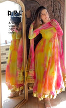 Chiffon colourful gown (readymade size 36-50)