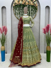 Perfect combination of green and gold Lehenga