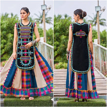 Khelayia colourful skirt with embroidered panel top - readymade (New trend)