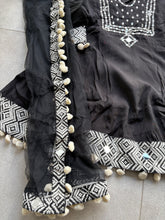 Mirror collection - black silk anarkali suit