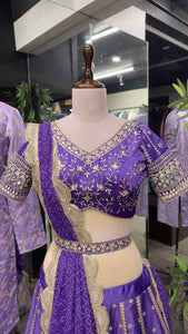 Purpe Dreamer Bollywood fusion readymade Lehenga (men’s kurta matching available)