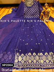 Niks collection - purple bandhani anarkali