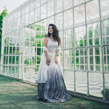 White and blue ombre Lehenga