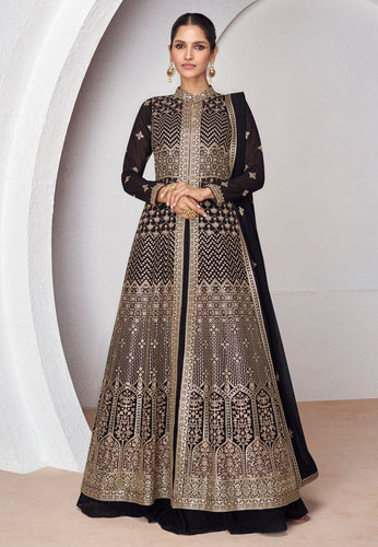 Fusion and trendiest anarkali in black - readymade