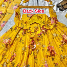 Yellow organza floral digital print anarkali (UK 10-18)