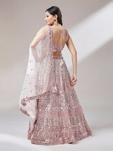 Rosegold Net Mirror & Sequins Embroidery