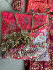 Rianna collection of Gorgeous coral silk lehenga