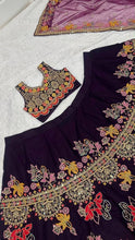 Deep violet Kasturi silk lehenga