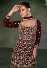 Janisha readymade - maroon georgette anarkali