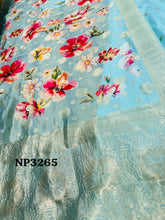 Niks collection - light blue modal chanderi anarkali (plus size option)