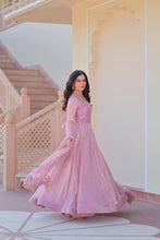 Blush pink chiffon gown readymade