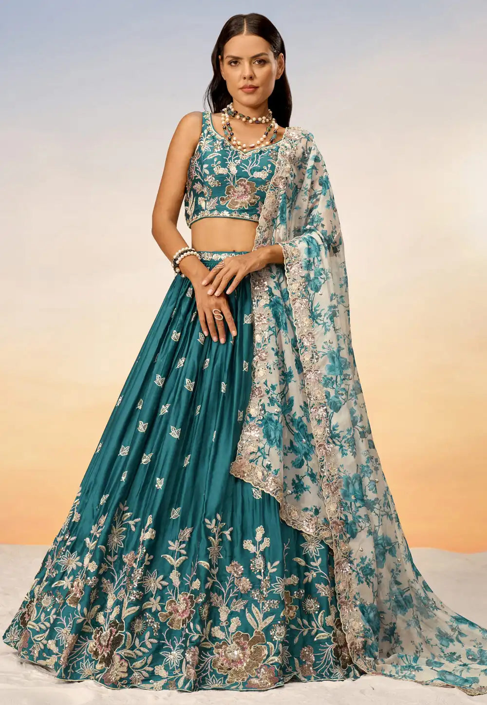 Chiffon lehengas online