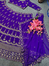 Purple embroidered attractive partywear Lehenga