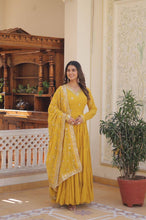Pastel 5 layer gowns with sequinned dupatta in yellow