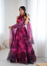 Magenta floral readymade lightweight Lehenga