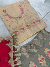 Grey and pink silk lehenga