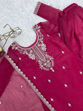 Crunchy silk hot pink palazzo set