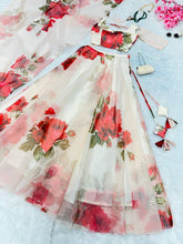 White floral printed readymade Lehenga