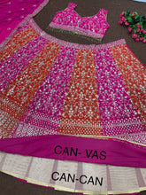 Orange and pink georgette Lehenga
