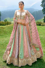 Silk Lehenga in multi colour palette