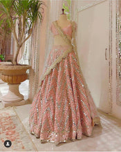 Baby pink and beige desi beats Lehenga