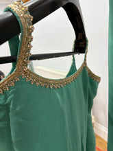Sea green sharara with gold floral detailing